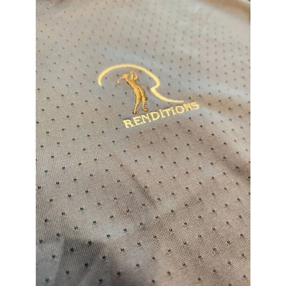 Nike Mens Large Polo shirt Rendentions Golf Logo blue breathable performance - Picture 6 of 9